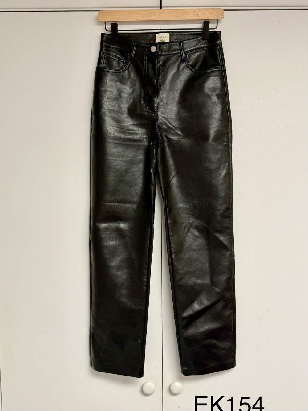 Aritzia Wilfred The Melina Pant Black Vegan Leather Size 2 MSRP $148